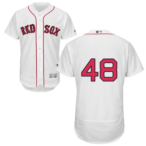 Red Sox 48 Pablo Sandoval White Flexbase Jersey - Click Image to Close
