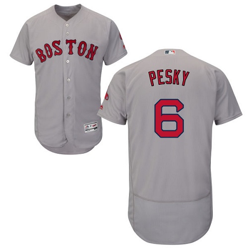 Red Sox 6 Johnny Pesky Gray Flexbase Jersey