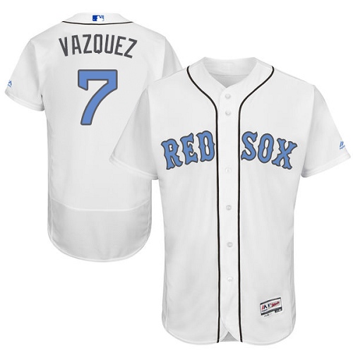 Red Sox 7 Chirstian Vazquez White Father's Day Flexbase Jersey