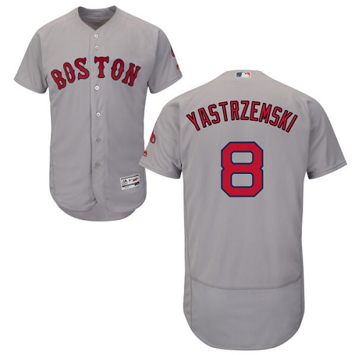 Red Sox 8 Carl Yastrzemski Gray Flexbase Jersey