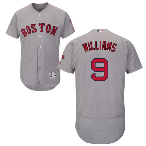 Red Sox 9 Ted Williams Gray Flexbase Jersey