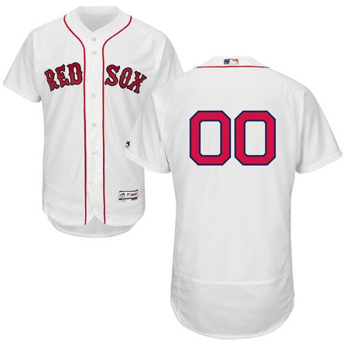 Boston Red Sox White Men's Flexbase Customized Jersey