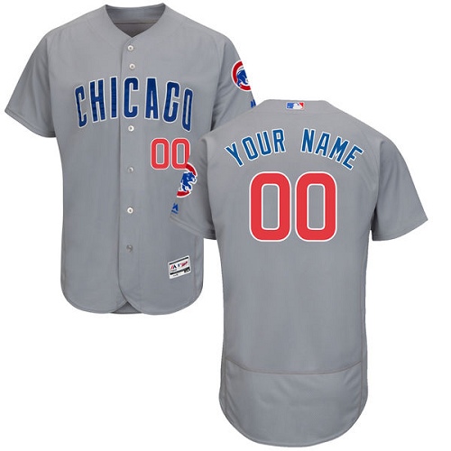 Chicago Cubs Gray Men's Flexbase Customized Jersey