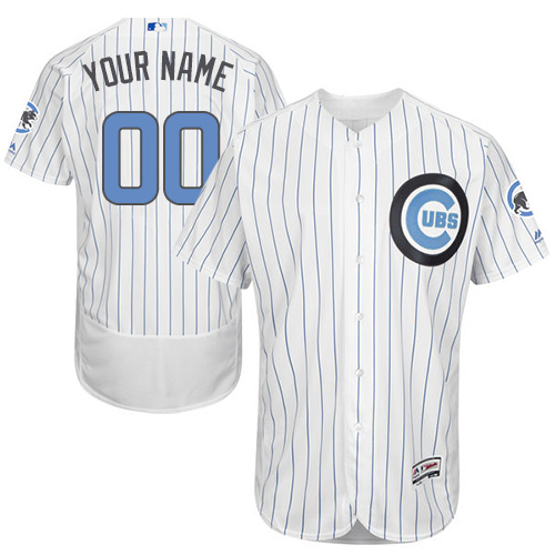 Chicago Cubs White Father's Day Men's Flexbase Customized Jersey