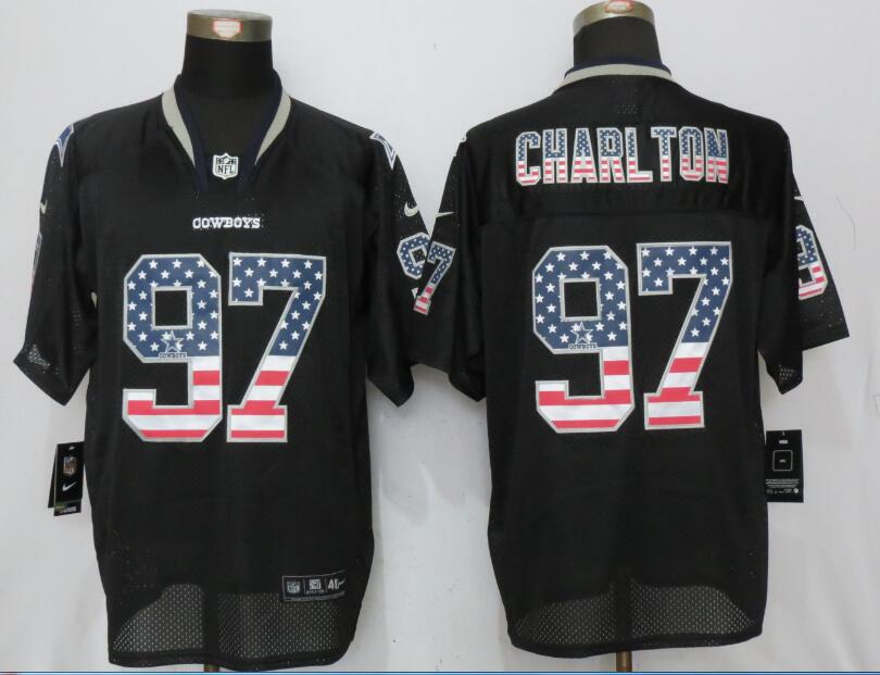 Nike Cowboys 97 Taco Charlton Black USA Flag Fashion Elite Jersey