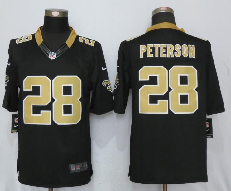 Nike Saints 28 Adrian Peterson Black Limited Jersey