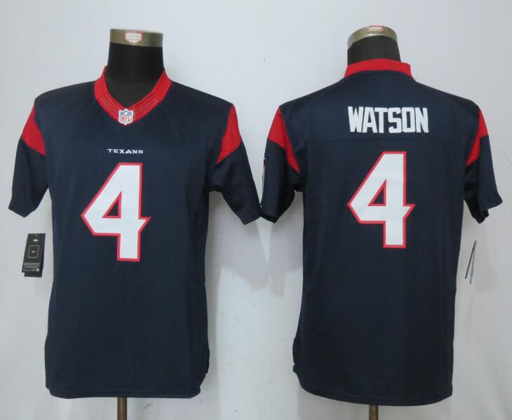 Nike Texans 4 Deshaun Watson Navy Women Limited Jersey
