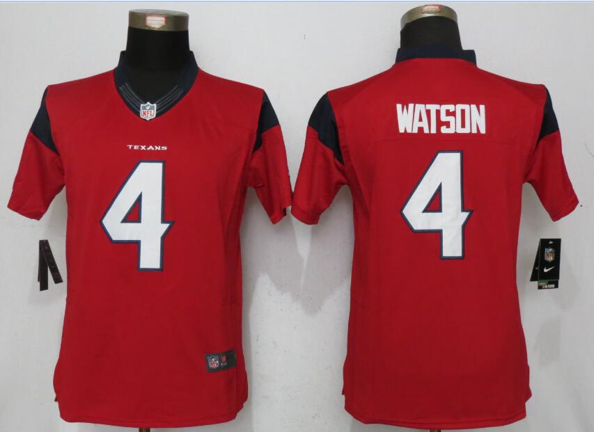 Nike Texans 4 Deshaun Watson Red Women Limited Jersey