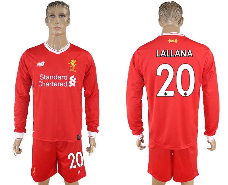 2017-18 Liverpool 20 LALLANA Home Long Sleeve Soccer Jersey