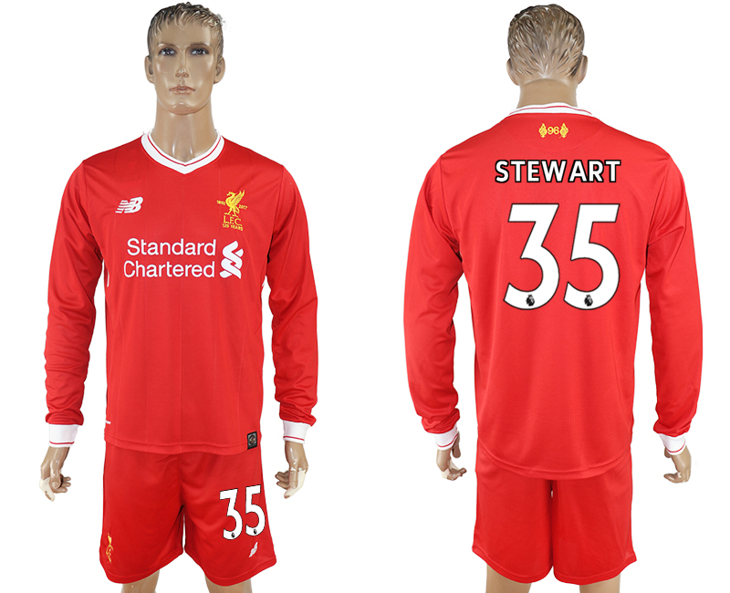 2017-18 Liverpool 35 STEWART Home Long Sleeve Soccer Jersey 2017-18 Liverpool 35 STEWART Home Long Sleeve Soccer Jersey
