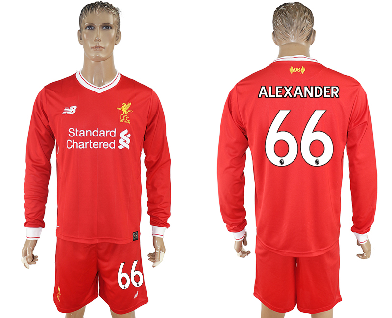 2017-18 Liverpool 66 ALEXANDER Home Long Sleeve Soccer Jersey 2017-18 Liverpool 66 ALEXANDER Home Long Sleeve Soccer Jersey