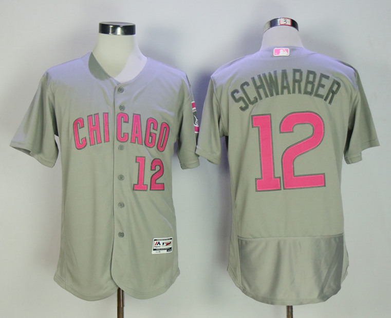 Cubs 12 Kyle Schwarber Gray Mother's Day Flexbase Jersey