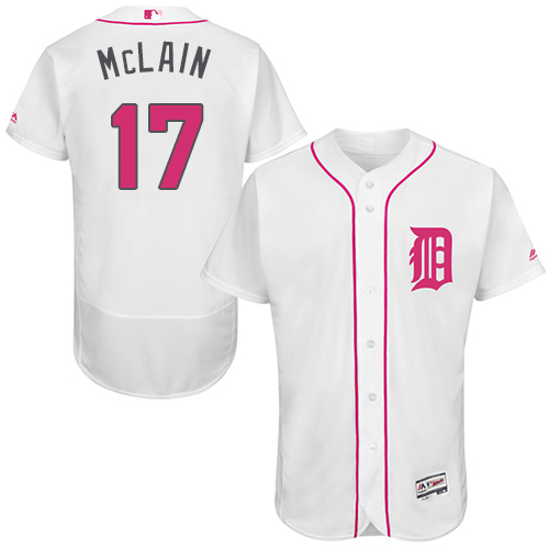 Tigers 17 Danny McLain White Mother's Day Flexbase Jersey
