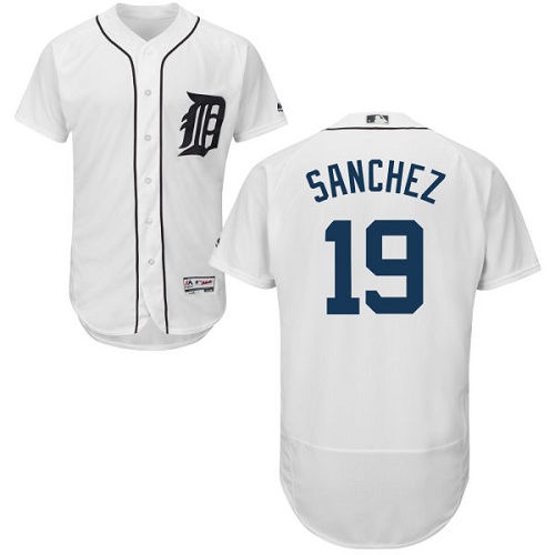 Tigers 19 Anibal Sanchez White Flexbase Jersey