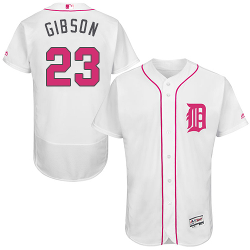 Tigers 23 Kirk Gibson White Mother's Day Flexbase Jersey