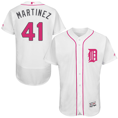 Tigers 41 Victor Martinez White Mother's Day Flexbase Jersey