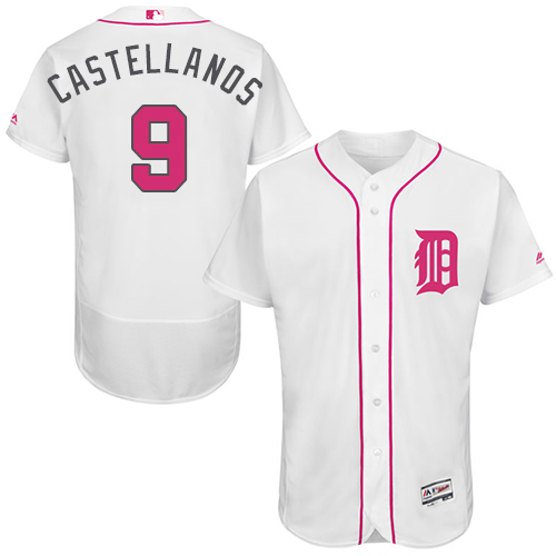 Tigers 9 Nicholas Castellanos White Mother's Day Flexbase Jersey - Click Image to Close