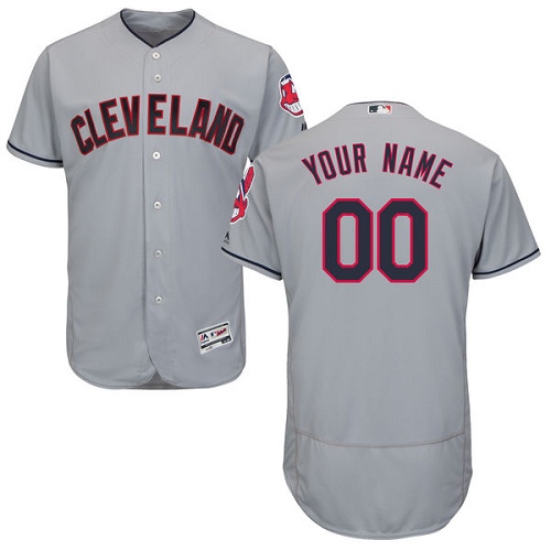 Cleveland Indians Gray Men's Customized Flexbase Jersey