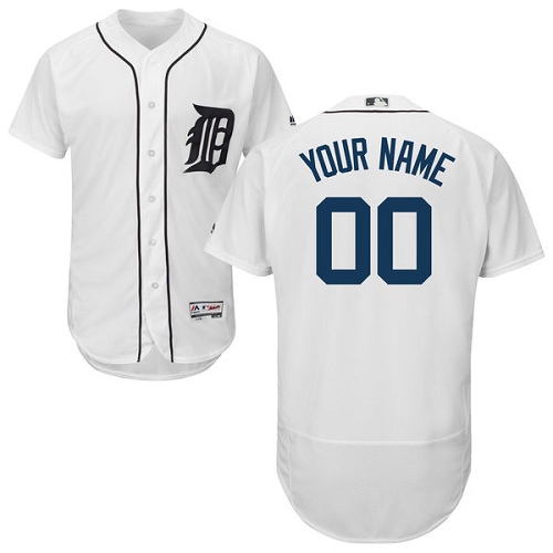 Detroit Tigers White Men's Customized Flexbase Jersey