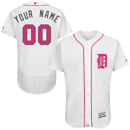 Detroit Tigers White Mother's Day Men's Customized Flexbase Jersey