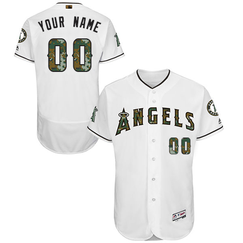 Los Angeles Angels White Memorial Day Men's Flexbase Customized Jersey