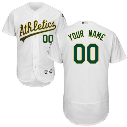 Oakland Athletics White Men's Customized Flexbase Jersey