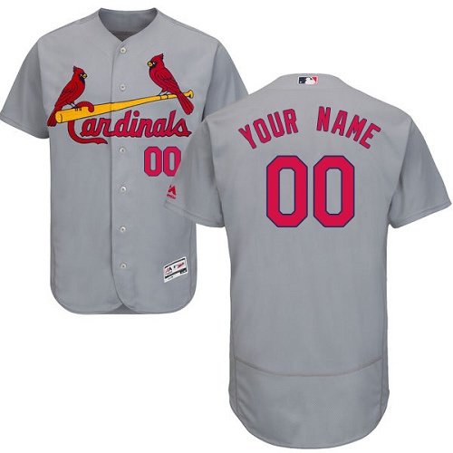 St. Louis Cardinals Gray Men's Customized Flexbase Jersey - Click Image to Close