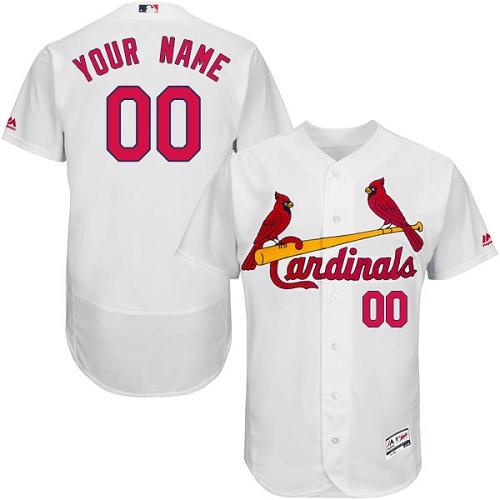 St. Louis Cardinals White Men's Customized Flexbase Jersey - Click Image to Close