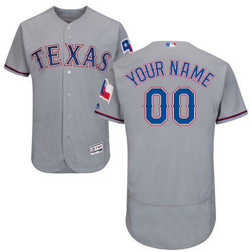 Texas Rangers Gray Men's Customized Flexbase Jersey