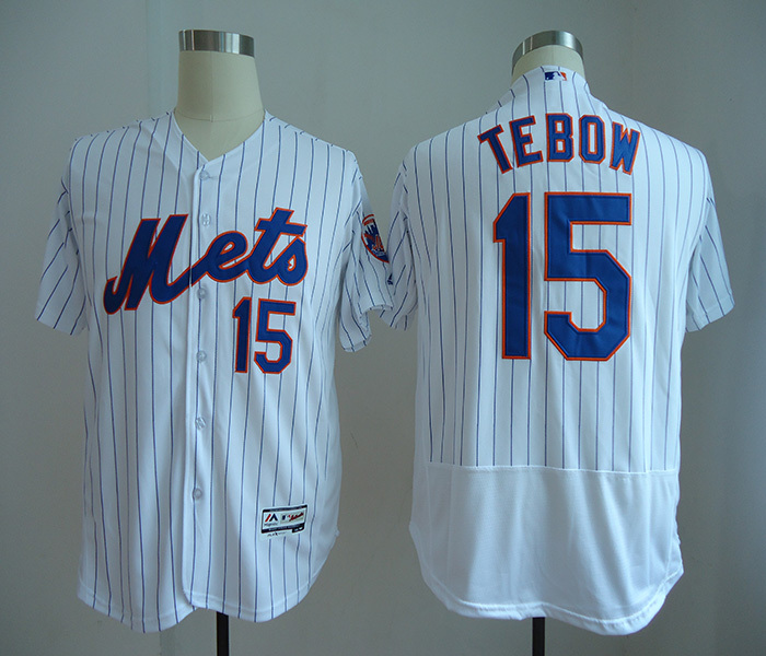 Mets 15 Tim Tebow White Flexbase Jersey