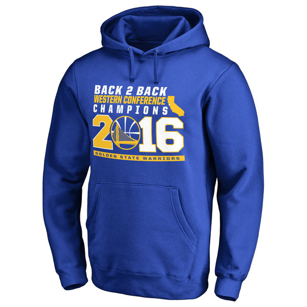 Men's Golden State Warriors Royal 2016 Western Conference Champions Back 2 Back Hoodie