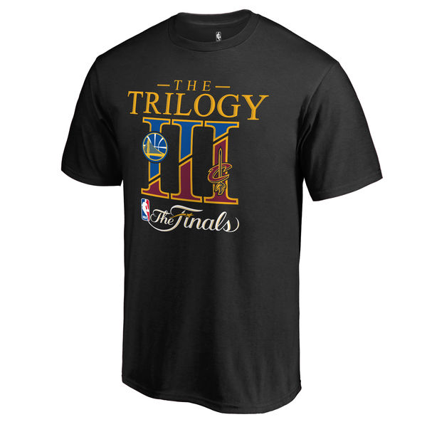 Men's Cleveland Cavaliers vs. Golden State Warriors Fanatics Branded Black 2017 NBA Finals Bound Dueling Trilogy T-shirt - Click Image to Close