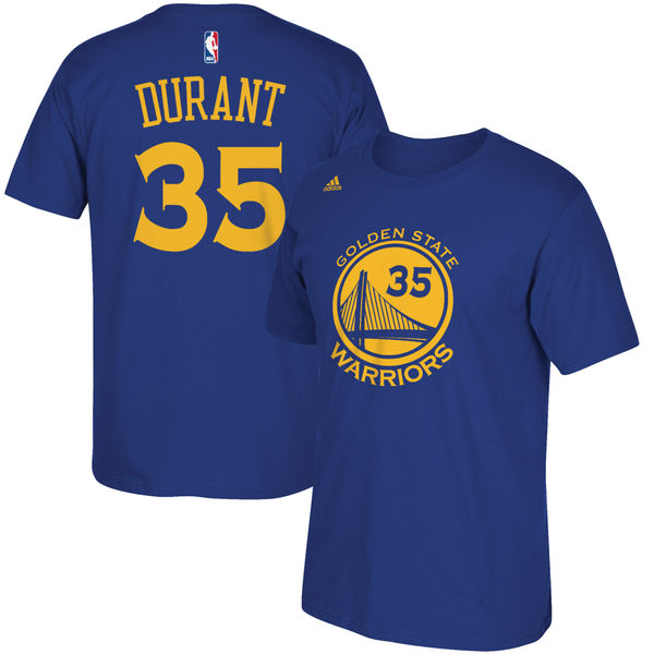 Men's Golden State Warriors 35 Kevin Durant Royal Name & Number T-shirt