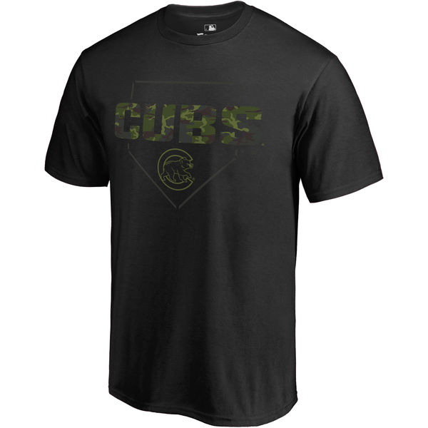 Men's Chicago Cubs Fanatics Branded Black Big & Tall Memorial Camo T-shirt