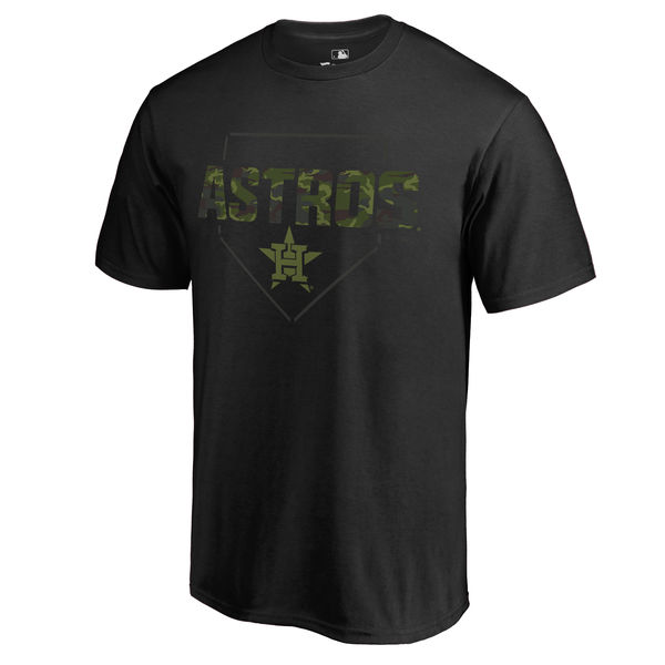 Men's Houston Astros Fanatics Branded Black Big & Tall Memorial Camo T-shirt