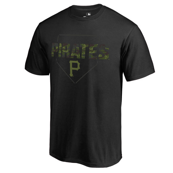 Men's Pittsburgh Pirates Fanatics Branded Black Big & Tall Memorial Camo T-shirt - Click Image to Close