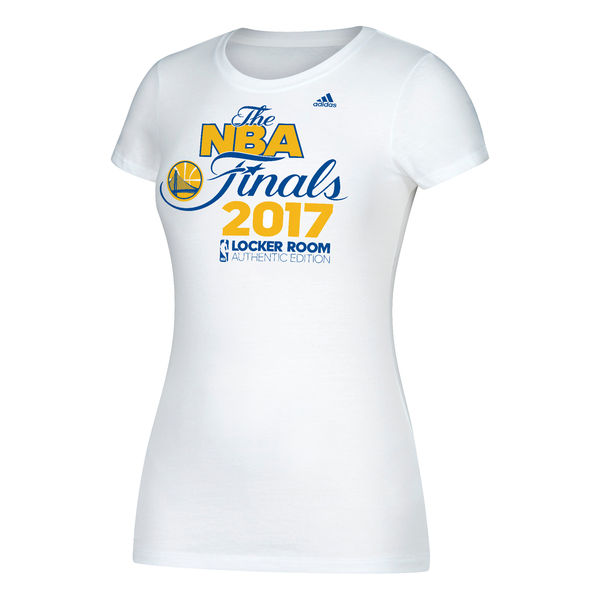 Women's Golden State Warriors White 2017 Western Conference Champions Locker Room Crew Neck T-shirt - Click Image to Close