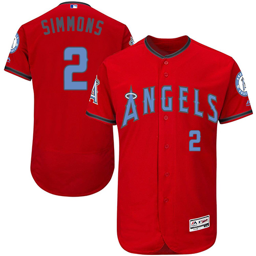 Angels 2 Andrelton Simmons Red Father's Day Flexbase Jersey