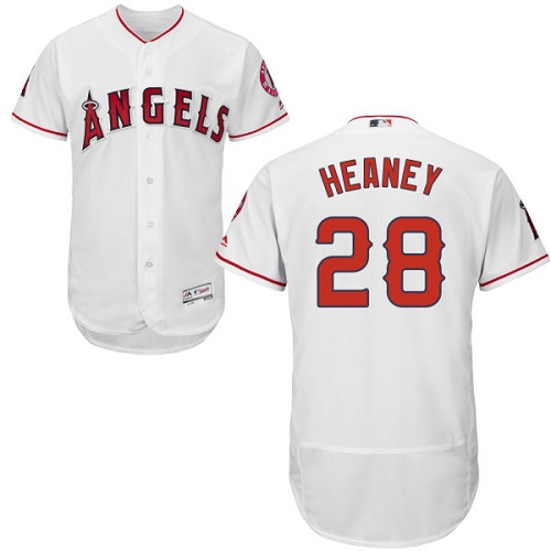 Angels 28 Andrew Heaney White Flexbase Jersey