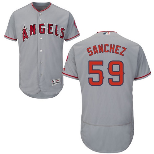 Angels 59 Tony Sanchez Gray Flexbase Jersey - Click Image to Close