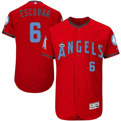 Angels 6 Yunel Escobar Red Red Father's Day Flexbase Jersey