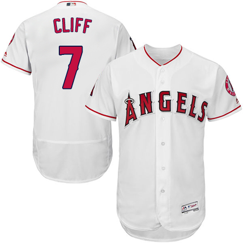 Angels 7 Cliff Pennington White Flexbase Jersey
