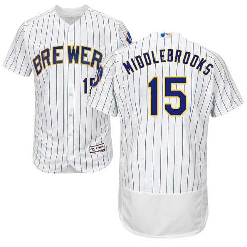Brewers 15 Will Middlebrooks White Flexbase Player Jersey