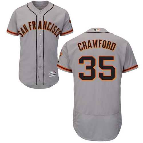 Giants 35 Brandon Crawford Gray Flexbase Jersey