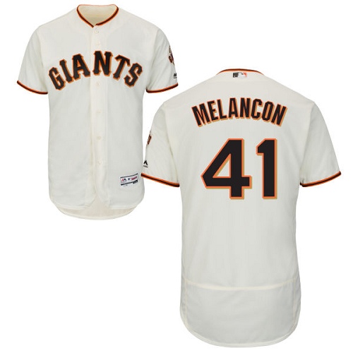 Giants 41 Mark Melancon Cream Flexbase Jersey