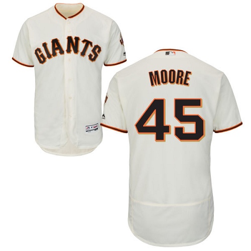 Giants 45 Matt Moore Cream Flexbase Jersey