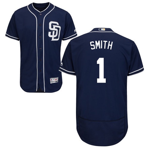 Padres 1 Ozzie Smith Navy Flexbase Jersey - Click Image to Close