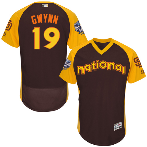 Padres 19 Tony Gwynn Brown 2016 MLB All Star Game Flexbase Batting Practice Player Jersey