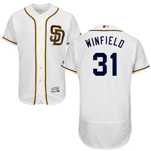 Padres 31 Dave Winfield White Flexbase Jersey - Click Image to Close