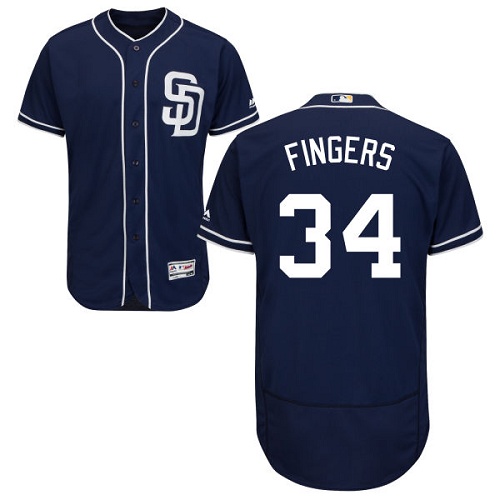 Padres 34 Rollie Fingers Navy Flexbase Jersey